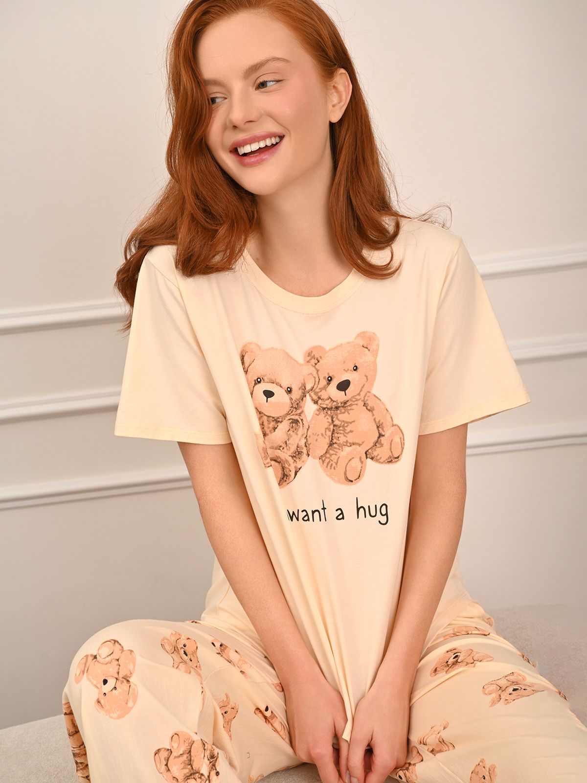  5285tbc женская пижама (ф+брюки), 5285TBC