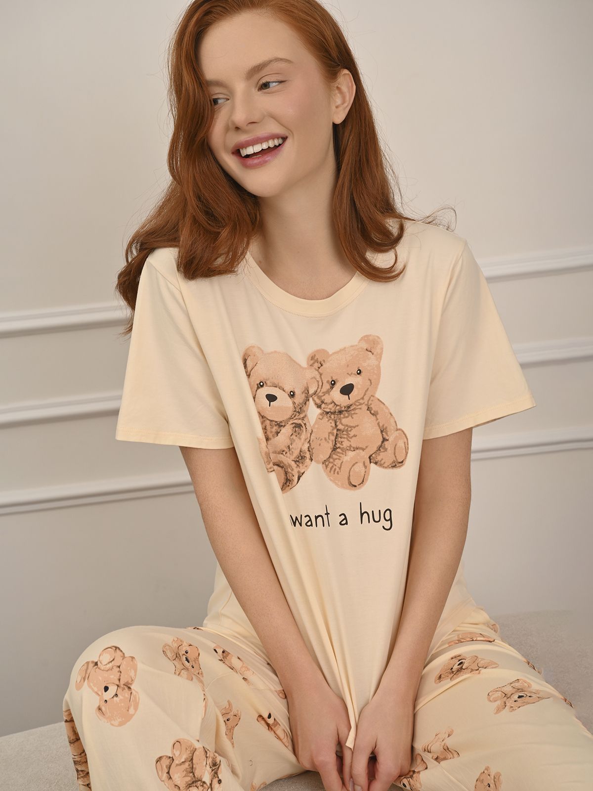  5285tbc женская пижама (ф+брюки), 5285TBC