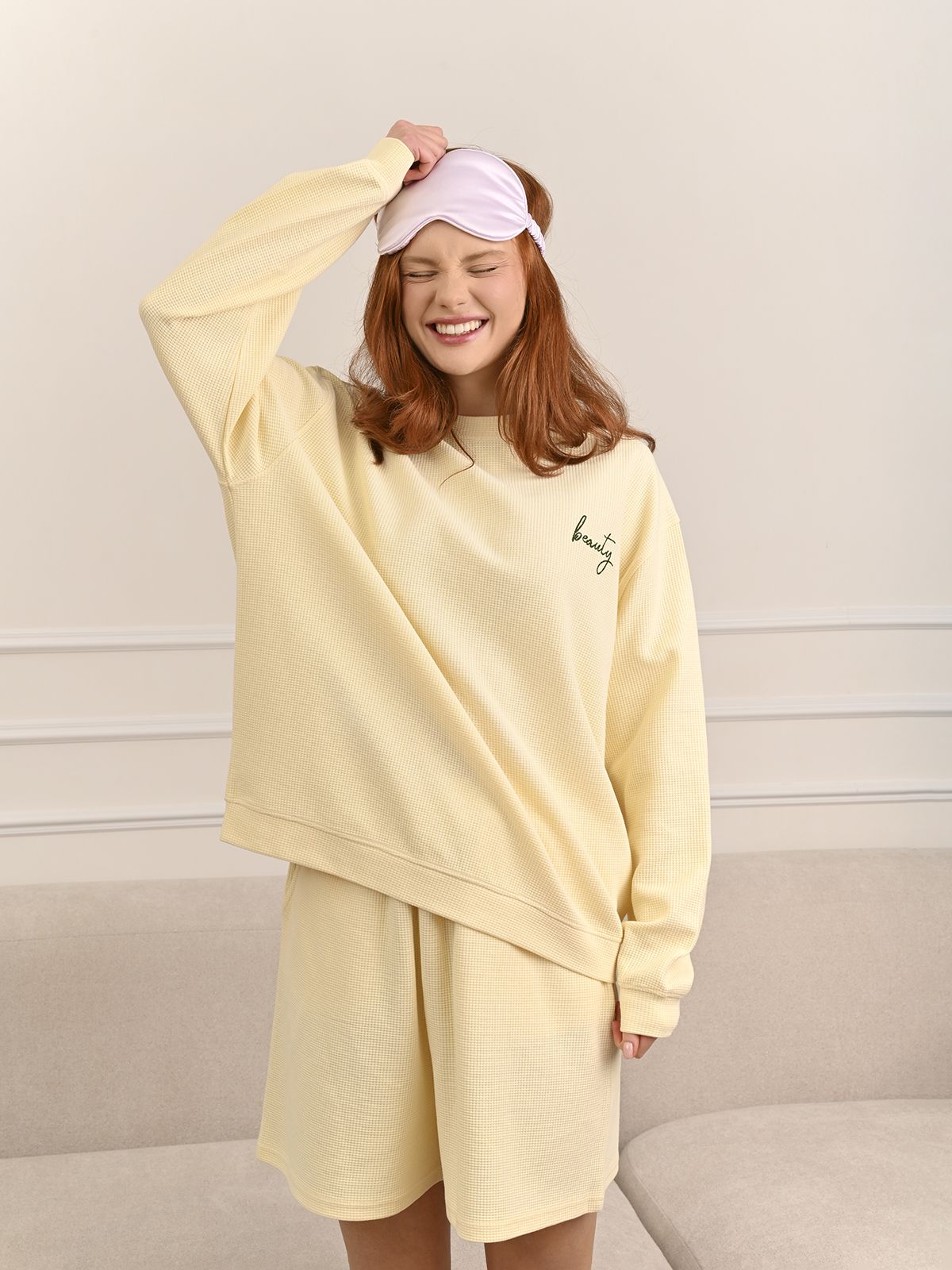  женская пижама с шортами и длинным рукавом (арт. 5292tqp), 5292TQP